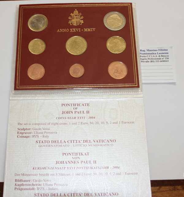 NL* CITTA'  Vaticano Papa GIOVANNI PAOLO II 2004 Divisionale 8 Valori FDC set