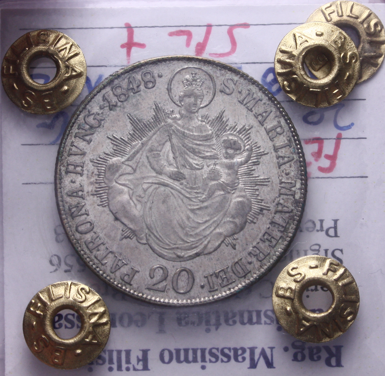NL*AUSTRIA FERDINANDO I 20 KREUZER ARGENTO 1848 B.KREMNITZ SPL+ Perizia Filisina