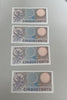 NL* ITALIA Lotto 4 banconote 500 LIRE MERCURIO FDS 14 FEBBRAIO 1974 Consecutive