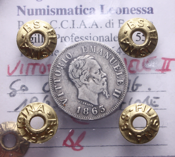 NL* VEII 50 CENTESIMI ARGENTO 1863 MILANO VALORE BB Perizia Filisina Massimo