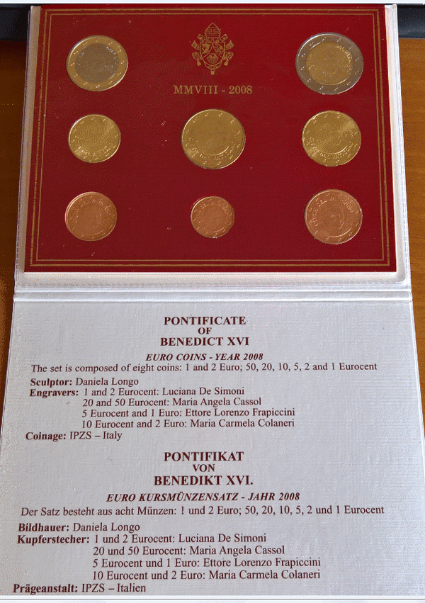 NL* Vatican Pope BENEDICT XVI 2008 Divisional 8 Values FDC Mint Set
