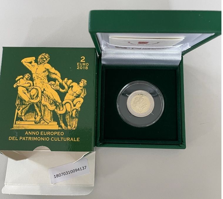 NL* VATICANO 2 EURO 2018 PATRIMONIO CULTURALE EUROPEO Proof set zecca