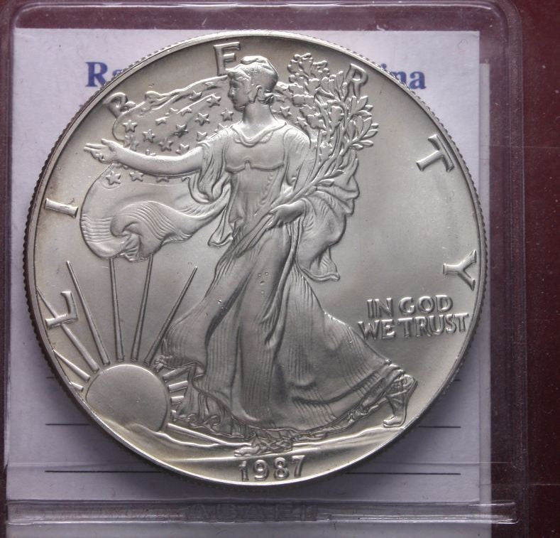 NL* STATI UNITI 1 DOLLARO ARGENTO 1987 1 ONCIA OZ ARGENTO PURO Liberty Walking