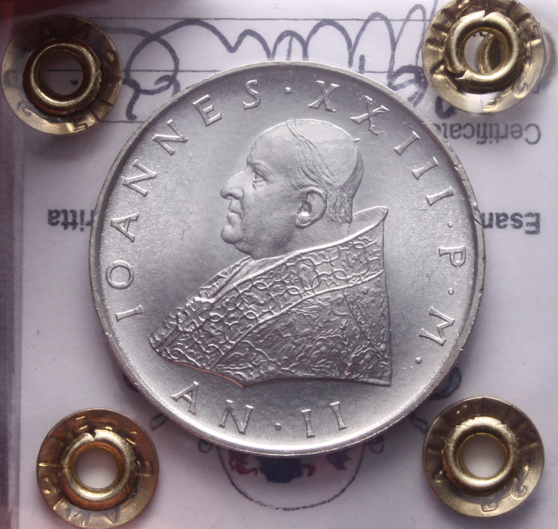 NL* Città del Vaticano GIOVANNI XXIII 500 Lire Argento 1960 FDC Perizia Filisina