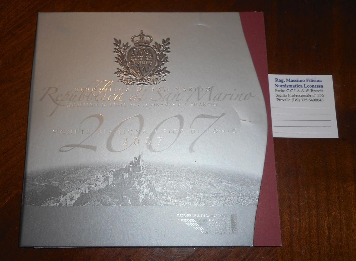 NL* SAN MARINO Divisionale 2007 9 VALORI 5 euro ARGENTO FDC SET zecca