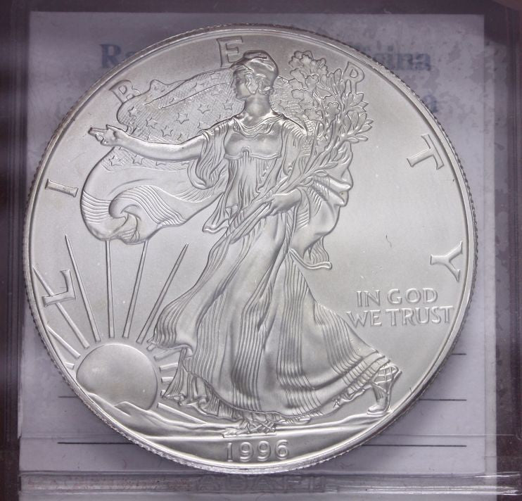 NL* STATI UNITI 1 DOLLARO ARGENTO 1996 1 ONCIA OZ ARGENTO PURO Liberty Walking