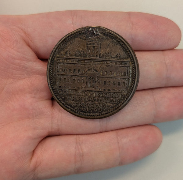 NL* PAVIA Medaglia Bronzo PIO V COLLEGIO GHISLERI 1672 MOLTO RARA come da foto