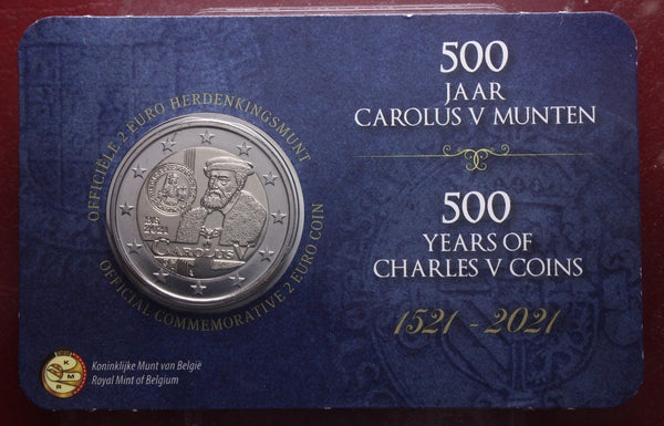 NL* BELGIO 2 EURO 2021 CARLO V 1521-2021 FDC coin card