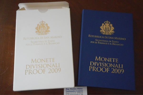NL* SAN MARINO divisional 2009 8 VALUES in EURO MIRROR/PROOF set mint