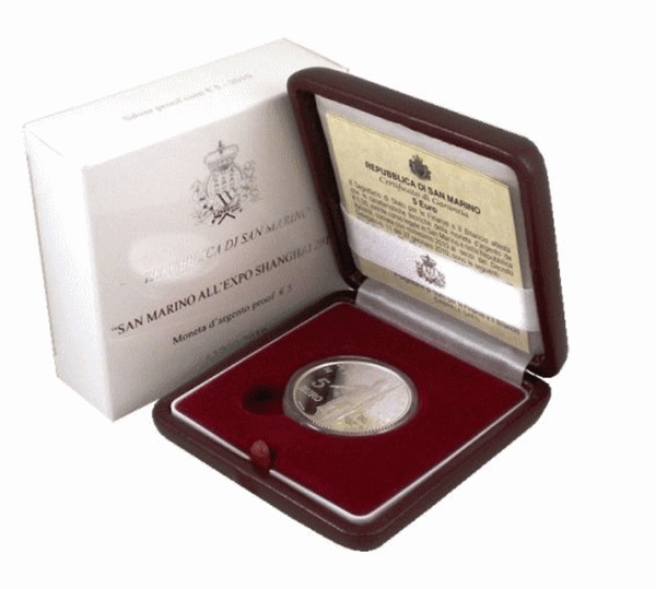 NL* SAN MARINO 5 EURO Silver 2010 EXPO SHANGHAI PROOF