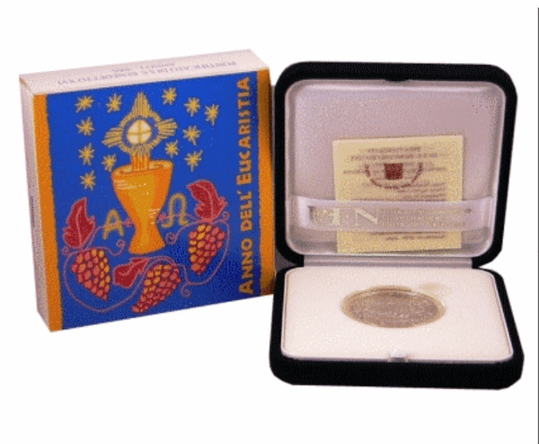 EN* VATICAN Pope BENEDICT XVI 10 Euro Silver 2005 YEAR OF THE EUCHARIST PROOF