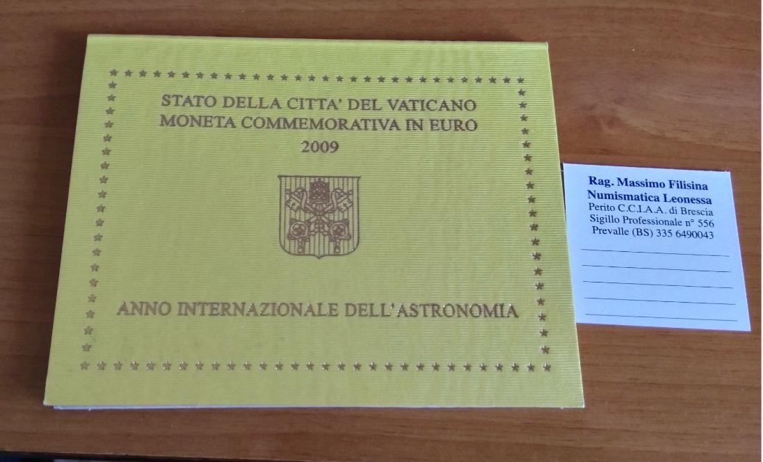 NL* VATICANO BENEDETTO XVI 2 Euro 2009 ANNO INTERNAZ. ASTRONOMIA FDC set zecca