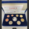 NL* ITALIA Divisionale 2003 9 Valori con 5 EURO ARGENTO PROOF Set zecca No cart