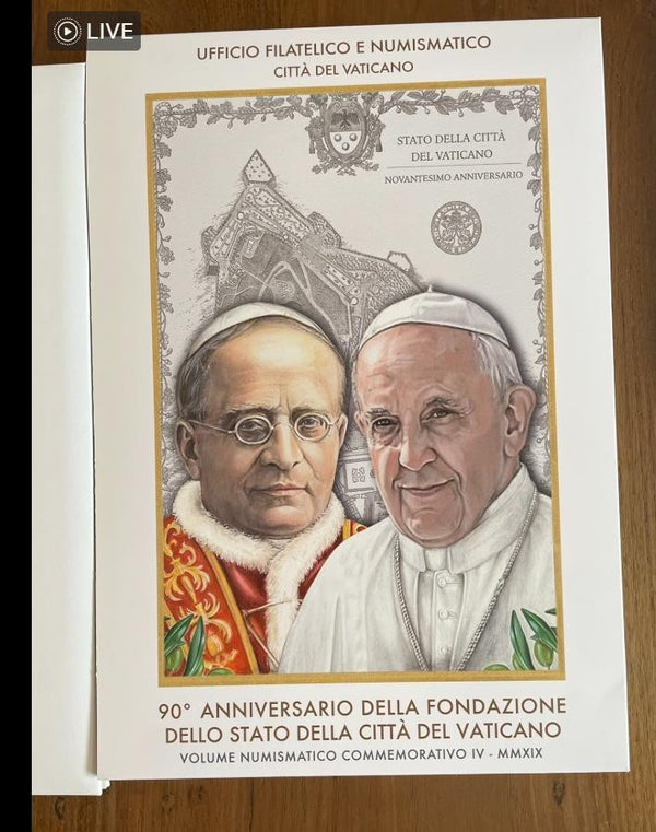 NL*CITTA' DEL VATICANO PAPA FRANCESCO Volume Numismatico 2019 IV 2+2 EURO FDC