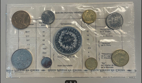 NL* FRANCIA Monnaie de Paris Coffret Divisionale 1974 con 50 FRANCHI HERCULES *