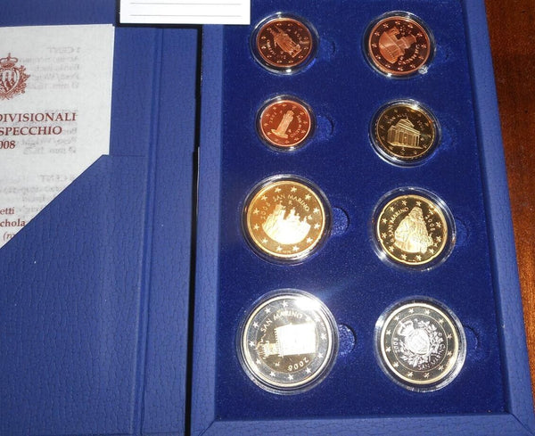 NL* SAN MARINO divisional 2008 8 STAMPS in EURO ROUND/PROOF mint set