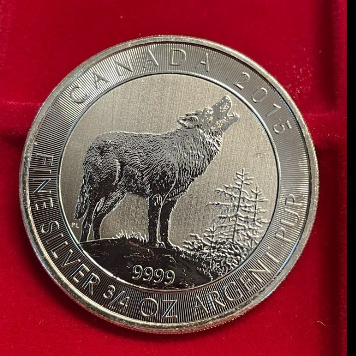 NL*CANADA 2 Dollari 2015 3/4 OZ ONCIA ARGENTO PURO Animali Selvatici LUPO FDC