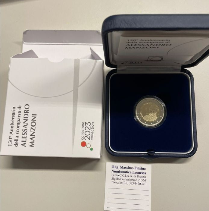 NL* ITALIA Repubblica 2 EURO 2023 ALESSANDRO MANZONI Proof set zecca