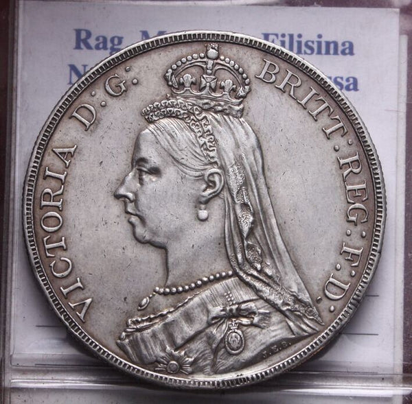 NL* INGHILTERRA REGINA VITTORIA SILVER CROWN Corona Argento 1887 Super con patin
