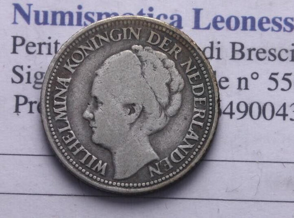 NL* NETHERLANDS Antilles CURACAO WILHELMINA 1/4 GULDEN SILVER 1947