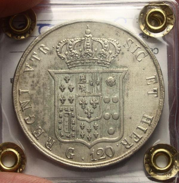 NL* TWO SICILIE FERDINANDO II 120 GRAIN Silver 1857 SPL+ Appraisal Filisina M 