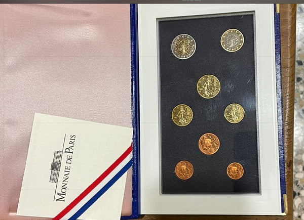NL* FRANCIA Monnaie de Paris Coffret 2000 8 Valori IN EURO FONDO SPECCHIO PROOF