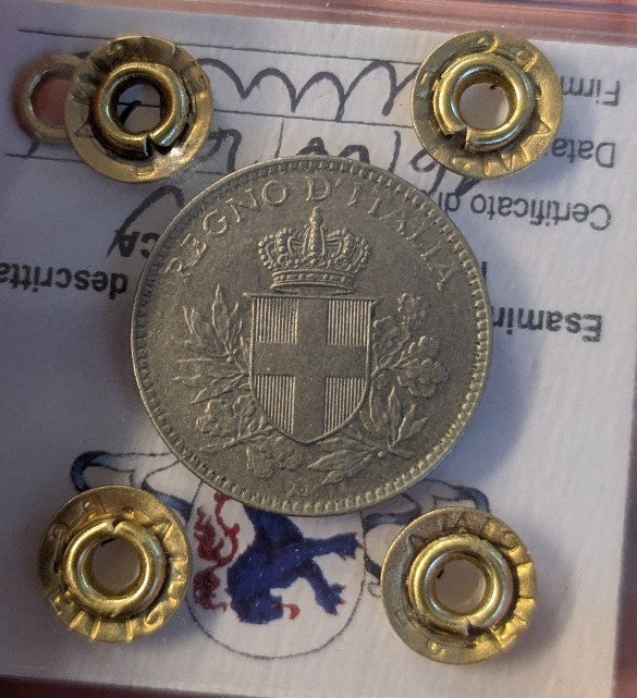 NL* VEIII 20 CENTESIMI ESAGONO 1918 PARZ. RIGATO RIBATTUTO QFDC/FDC Filisina