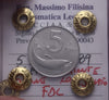 NL* Italia Repubblica 5 LIRE DELFINO 1989 TIMONE ROVESCIATO FDC Perizia Filisina