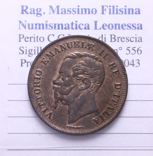 NL* VEII RE D'ITALIA 5 CENTESIMI RAME 1861 MILANO eccellente conservazione