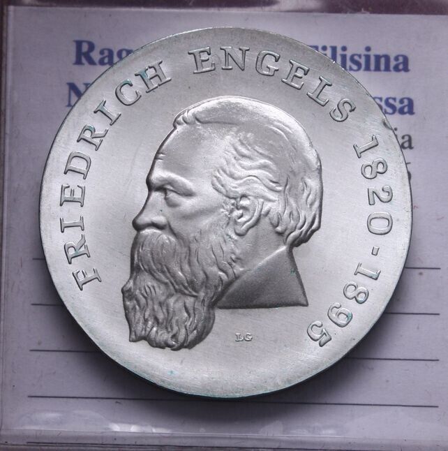 NL* D.D.R.  EST GERMANY 20 DM SILVER 1970 FRIEDRICH ENGELS FDC - Unc