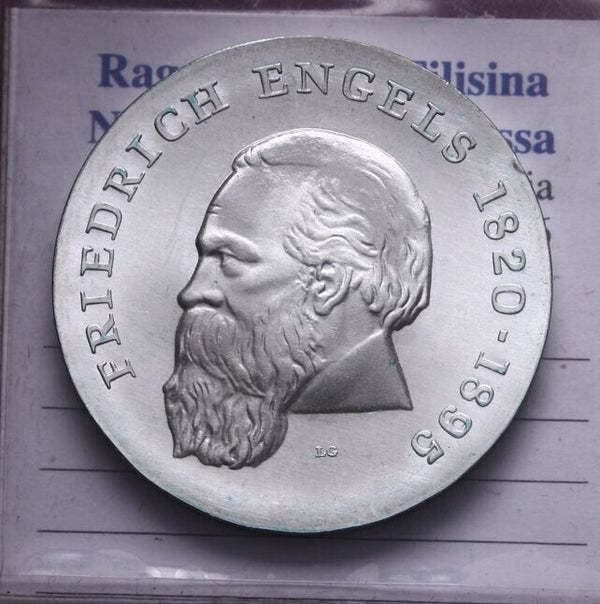 EN* GDR EAST GERMANY 20 DM SILVER 1970 FRIEDRICH ENGELS FDC - Unc