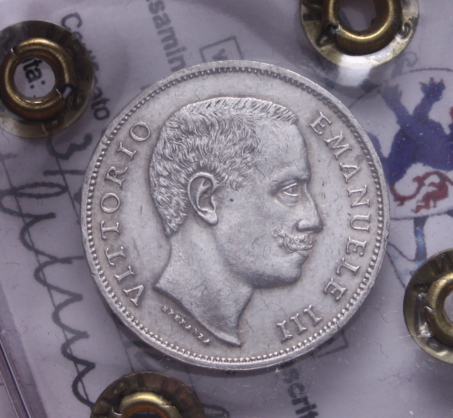 NL* VEIII 1 LIRA ARGENTO 1901 AQUILA SABAUDA NC SPL/FDC Perizia Filisina