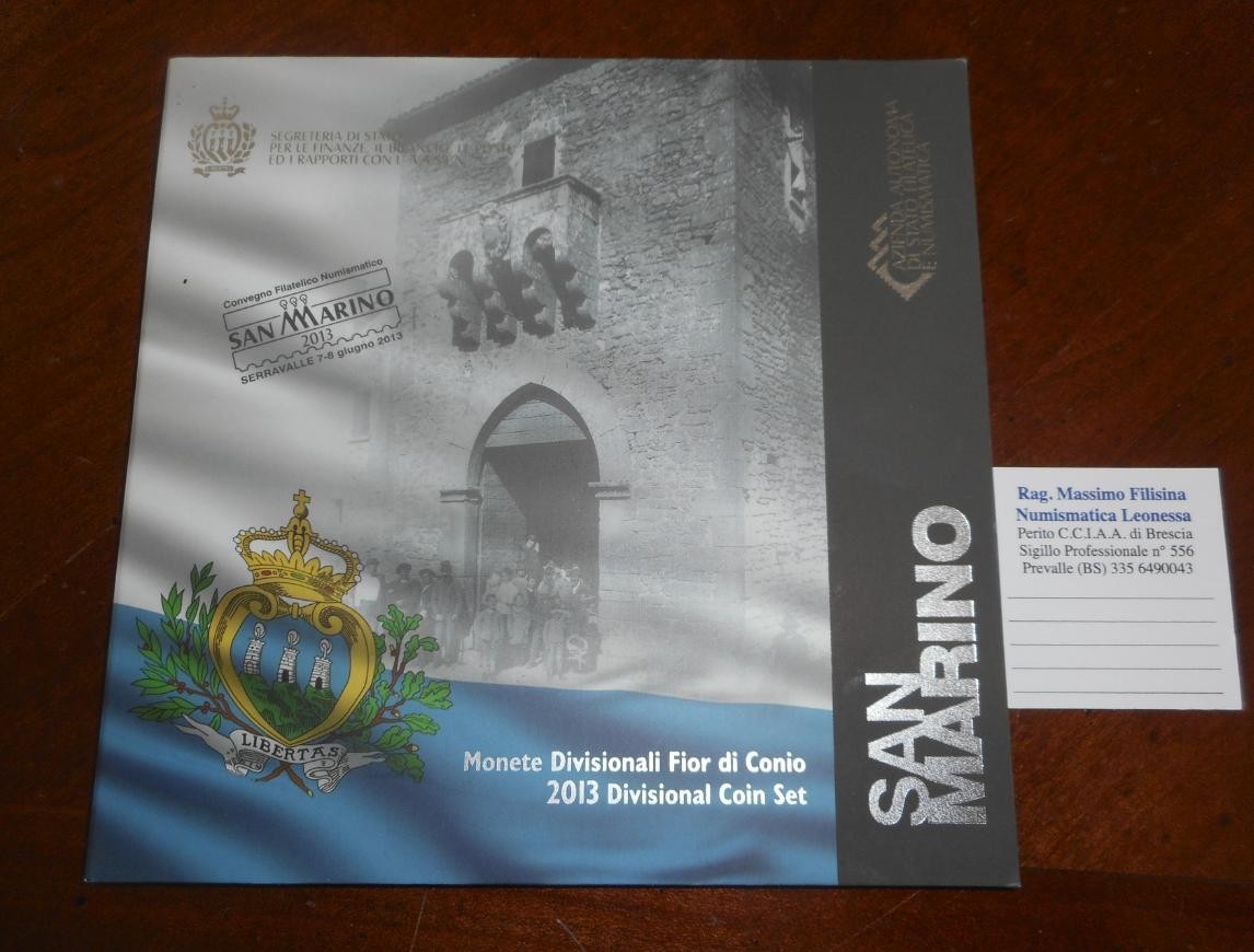 NL* SAN MARINO Divisionale 2013 8 VALORI IN EURO FDC SET zecca