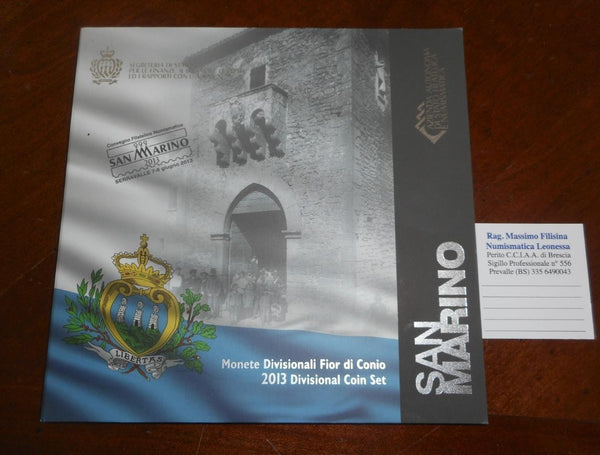 NL* SAN MARINO Divisionale 2013 8 VALORI IN EURO FDC SET zecca