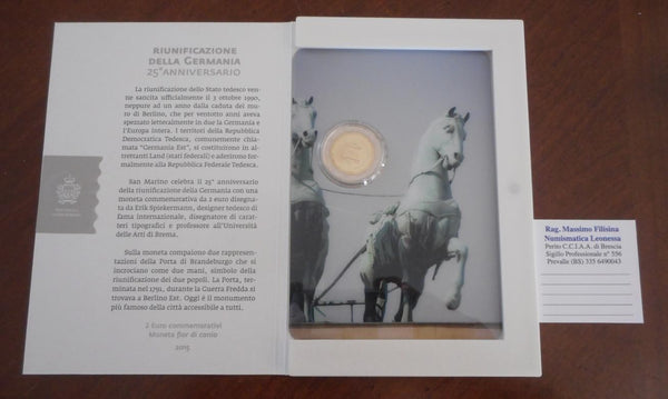 NL* Repubblica SAN MARINO 2 Euro 2015 RIUNIFICAZIONE DELLA GERMANIA FDC set zecc