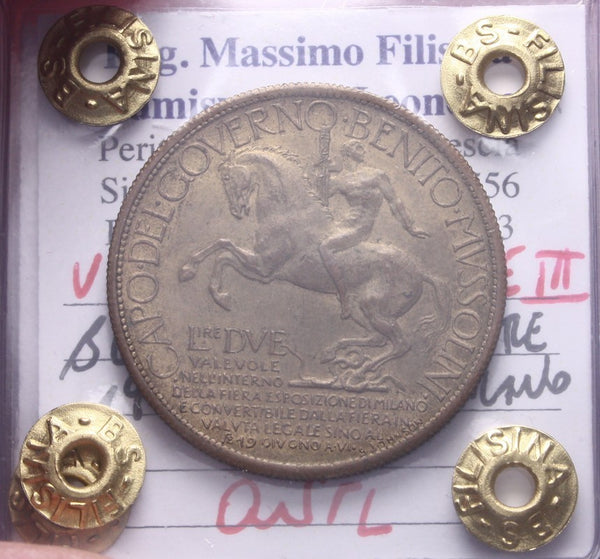 NL* VEIII BUONO 2 LIRE 1928 FIERA di MILANO QSPL  Perizia Filisina Massimo