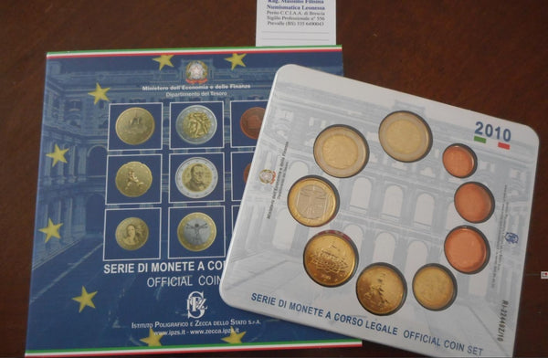 NL* ITALIA Repubblica Divisionale 2010 9 Valori IN EURO FDC Set zecca