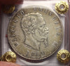 NL* VEII SCUDO 5 LIRE ARGENTO 1874 MILANO BB/SPL Perizia FILISINA M.