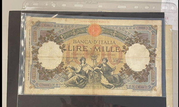NL* BANCA D'ITALIA Banconota 1000 LIRE  REGINE DEL MARE FASCIO 12-12-1934 RARA