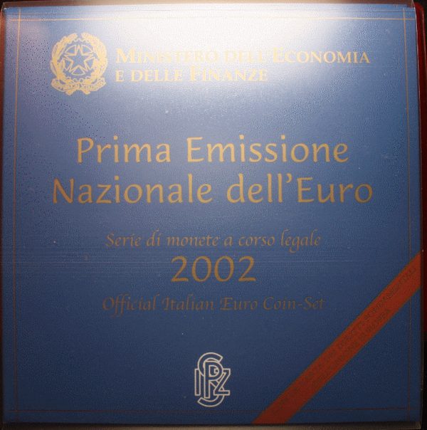 NL* ITALIA Serie Divisionale 2002 PRIMA EMISSIONE 8 Valori in Euro FDC set Zecca