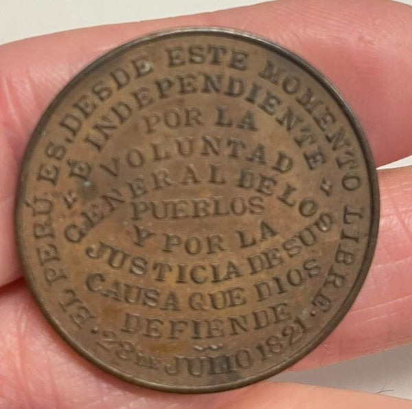 NL* PERU' LIMA 1898 MEDAGLIA BRONZO IN ONORE Generale JOSE FRANCISCO MARIN