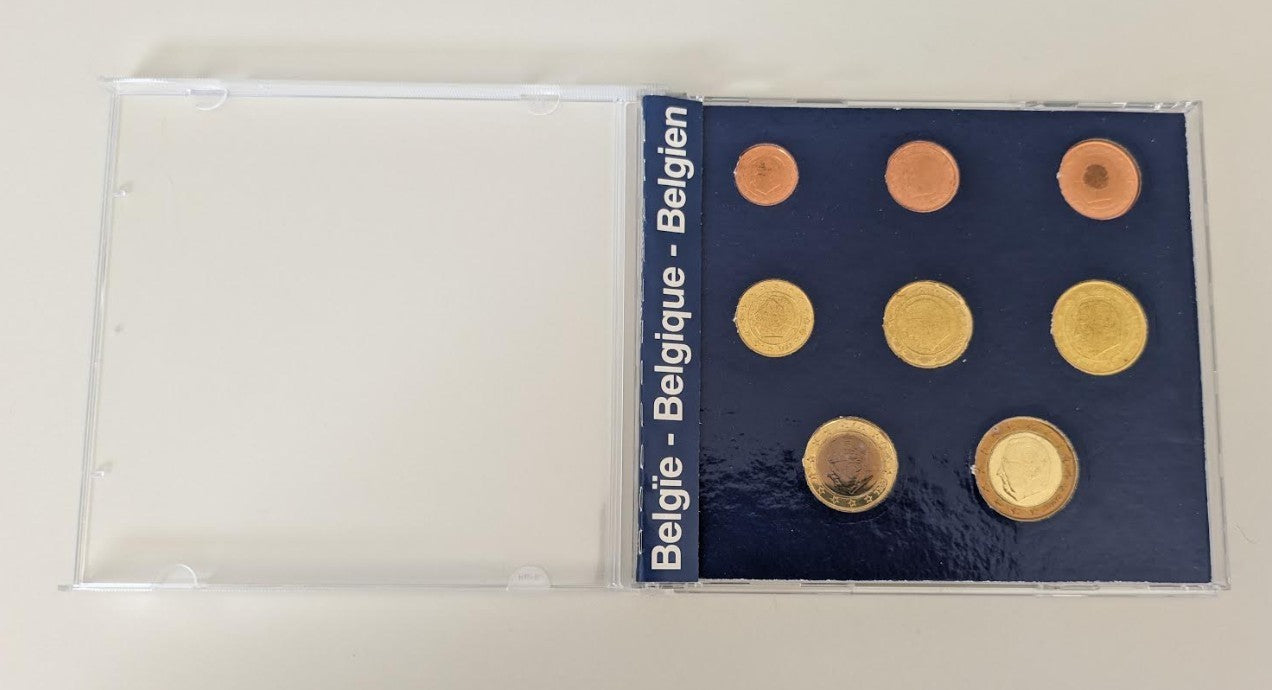 NL* BELGIO EURO COINS SET 8 Valori dal 2 EURO a 1 CENT FDC set come foto
