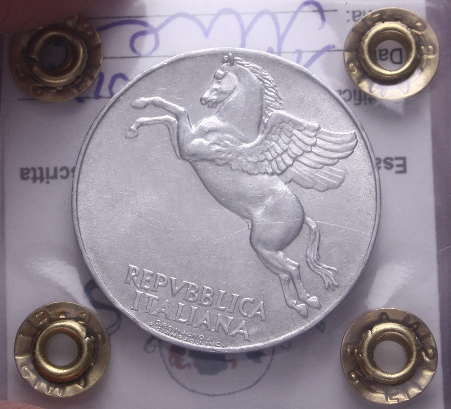 NL* Italia Repubblica 10 LIRE PEGASO 1950 QFDC Perizia Filisina Massimo