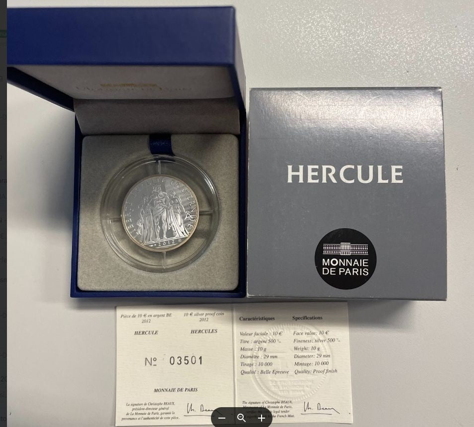NL* FRANCIA MDP 10 EURO ARGENTO 2012 HERCULES  Proof set 10000 PEZZI CONIATI