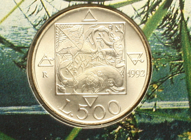 NL*ITALIA 500 Lire Argento 1992 FLORA E FAUNA D'ITALIA FDC SET Originale zecca