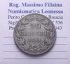NL* STATO PONTIFICIO PAPA PIO IX 20 BAIOCCHI Argento 1861 XV ottima conservaz.