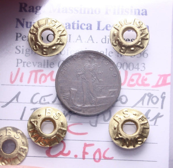 NL* VEIII Italia 1 CENTESIMO 1909 ITALIA SU PRORA QFDC Perizia Filisina Massimo