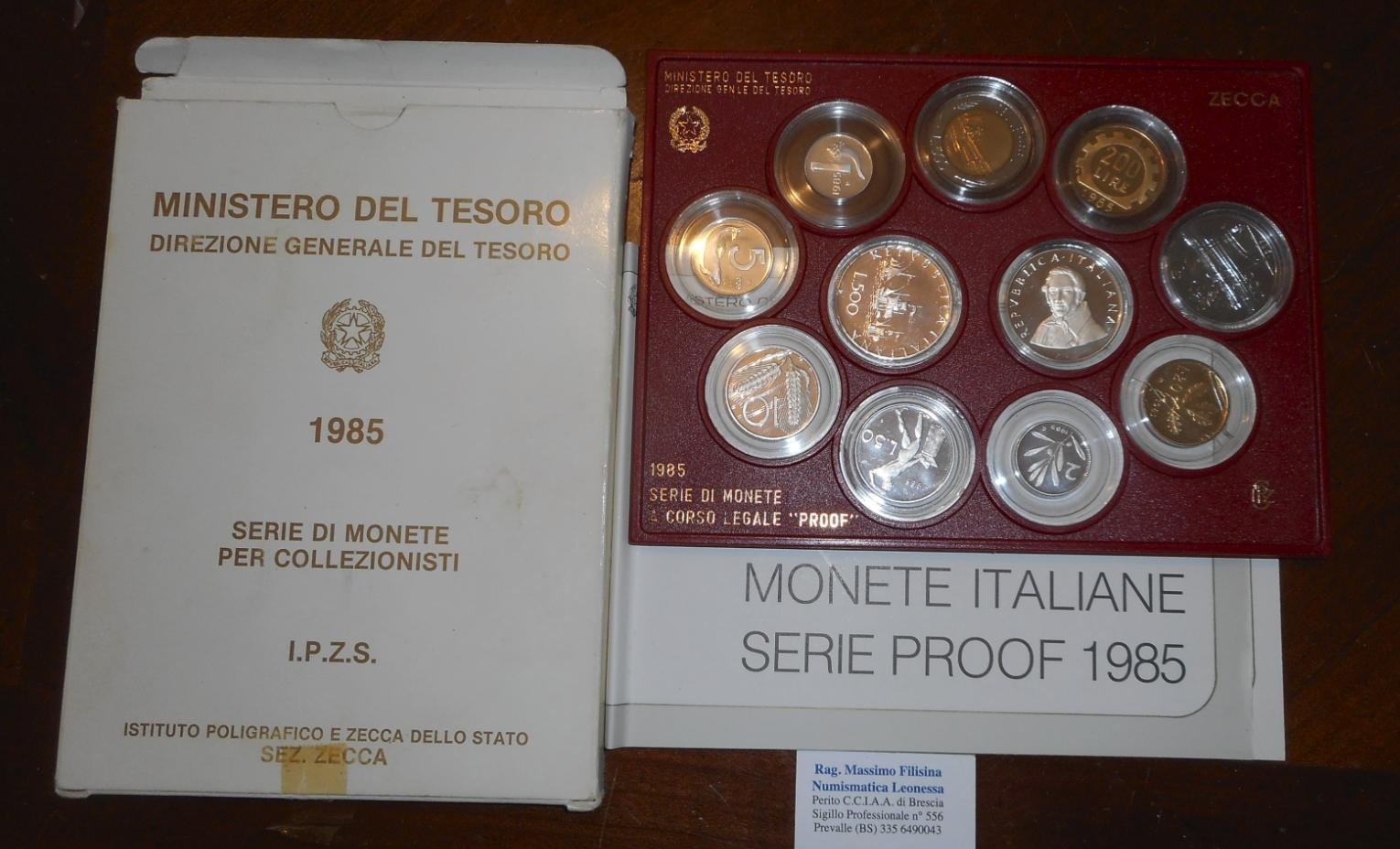 NL* ITALIA Divisionale 1985 A. MANZONI 11 V con 500 LIRE ARGENTO PROOF Set
