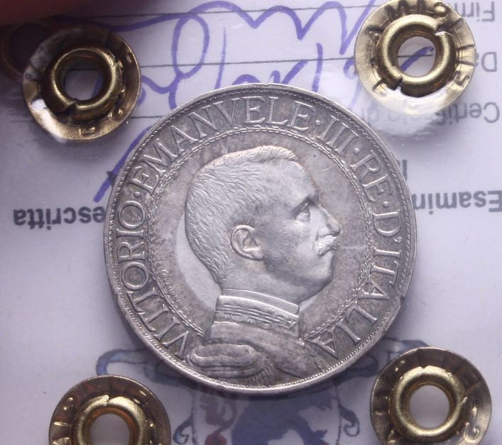 NL* VEIII 1 LIRA ARGENTO 1909 QUADRIOGA VELOCE Q.FDC/FDC Perizia Filisina M.