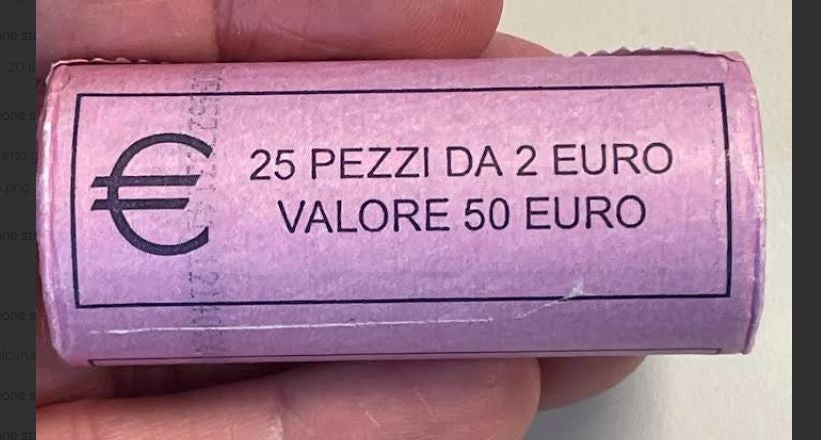 NL* ITALIA ROTOLINO 25 Pezzi da 2 EURO 2014 ARMA CARABINIERI FDC